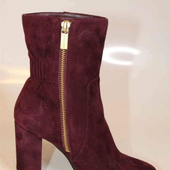 Michael Kors MK Designer Womens Suede Booties Heels Ankle Boots Size 5 M - Picture 3 of 9